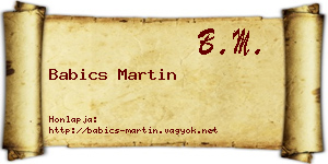 Babics Martin névjegykártya