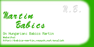 martin babics business card